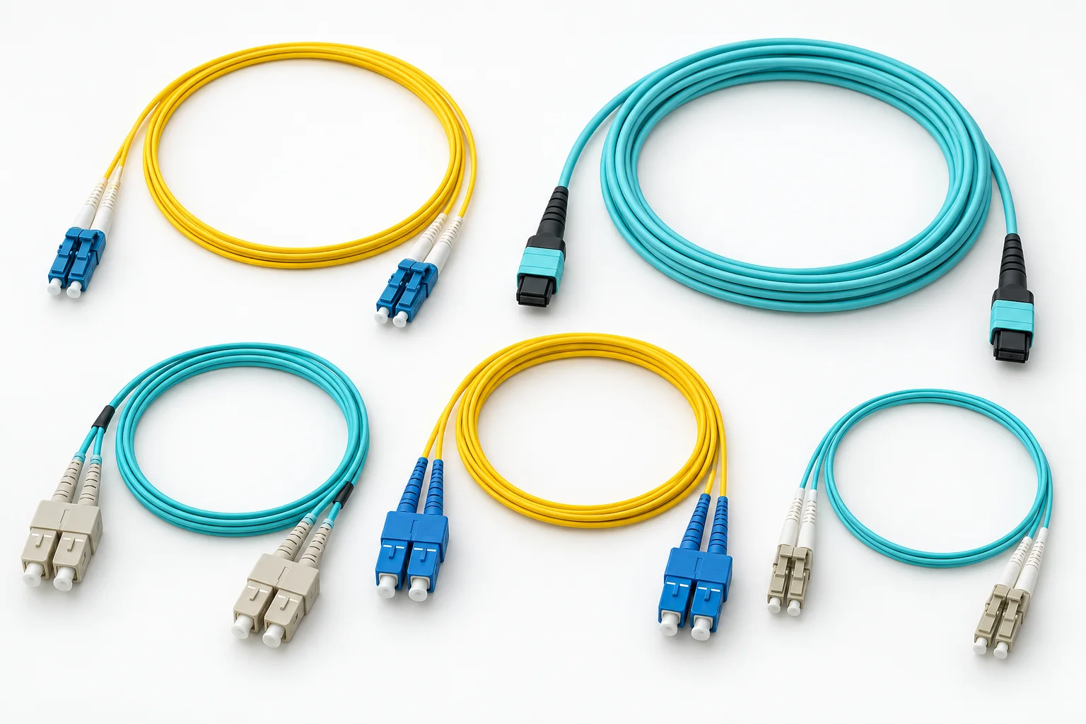 LC SC and MPO fiber optic patch cords
