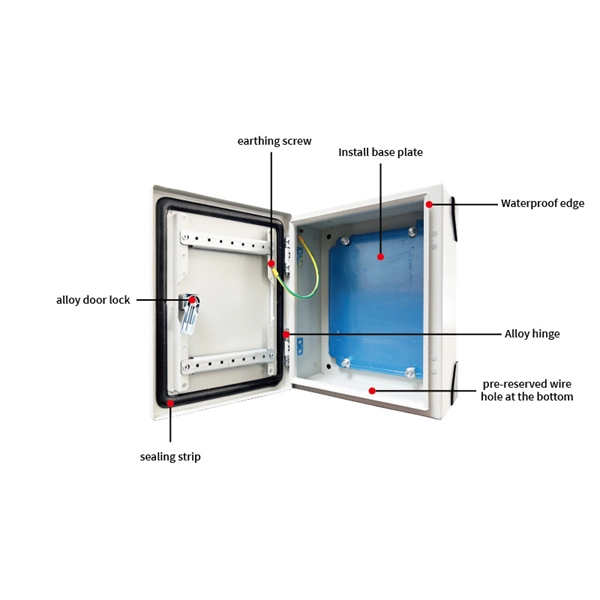 Temporary power distribution box has its own grounding 